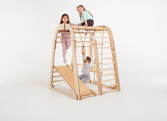 Unutarnje dječje igralište za malu djecu – 6-u-1 Dječje igralište + Set ljuljački + Daska za spuštanje