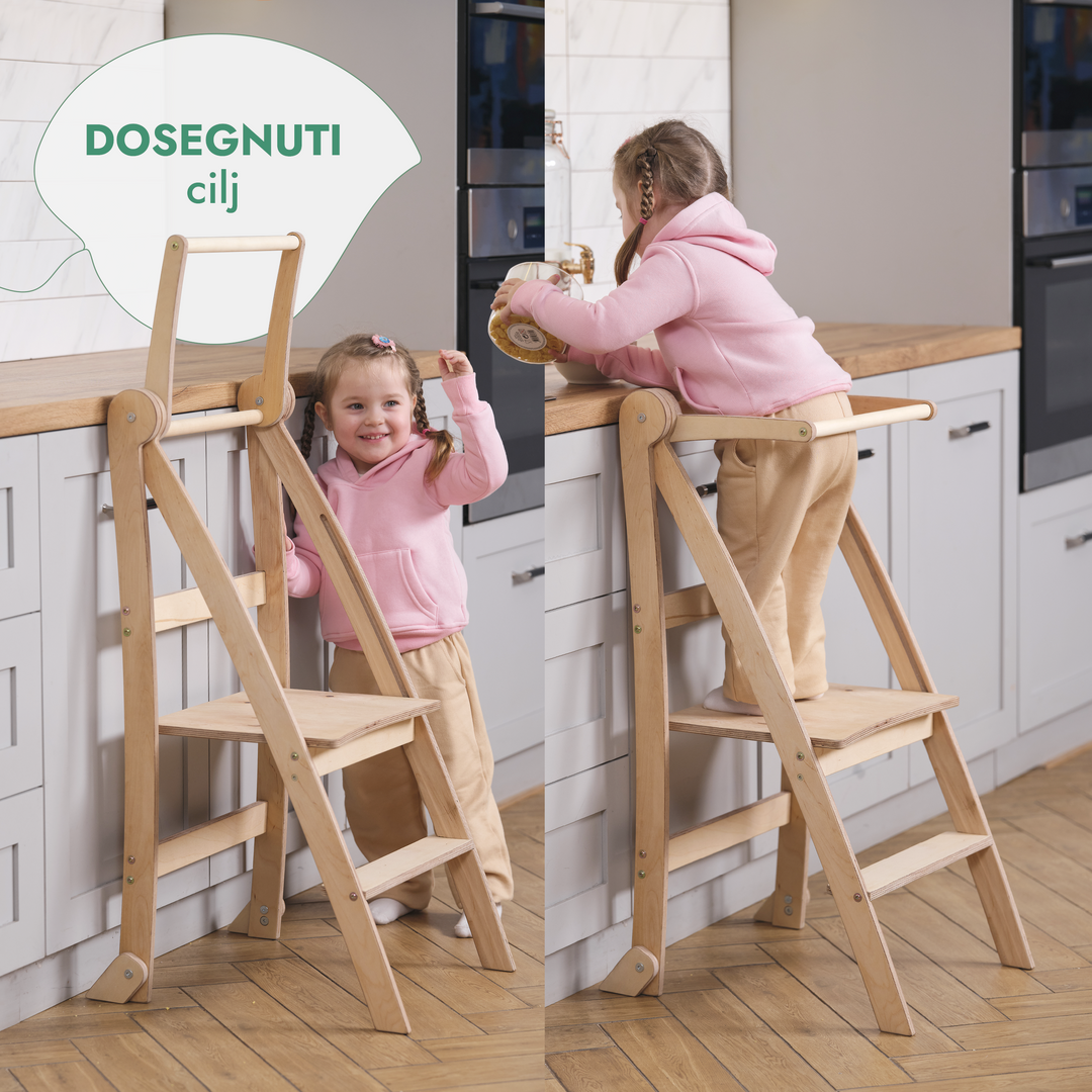 Učni toranj za malčice: Pomoćnik u kuhinji za djecu - Grafit