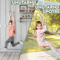 3-u-1 Ljuljačka i set za penjanje: Ljestve od užeta, Karike za vježbanje i Ljuljačka s Diskom