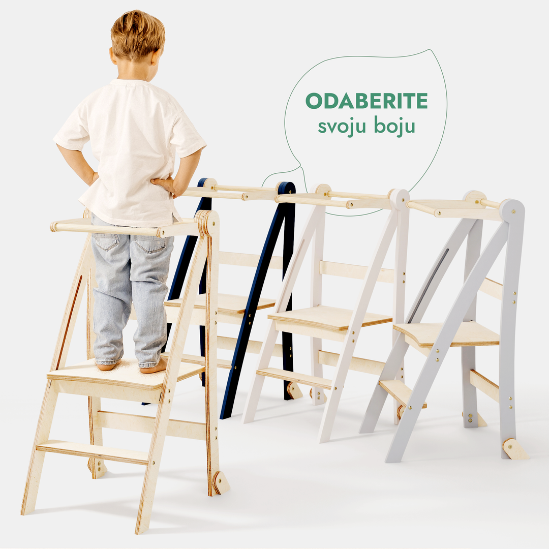 Učni toranj za malčice: Pomoćnik u kuhinji za djecu - Grafit