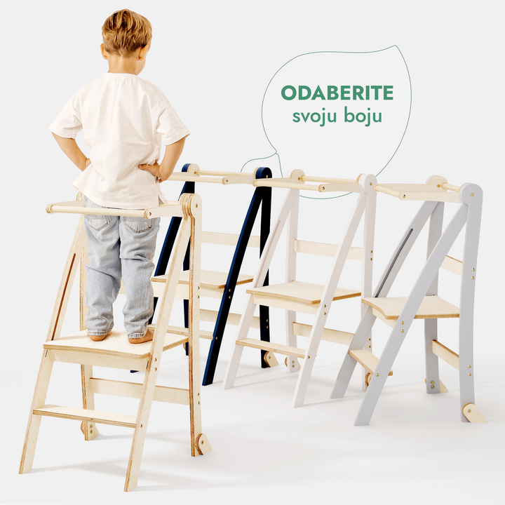 Učni toranj za malčice: Pomoćnik u kuhinji za djecu - Grafit