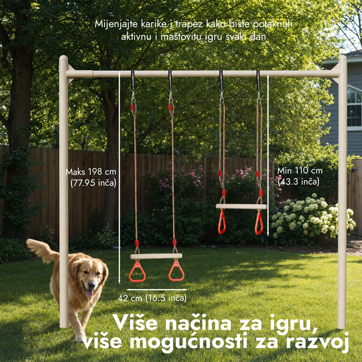 2u1 Set za ljuljanje: Trapez + Gimnastički koluti
