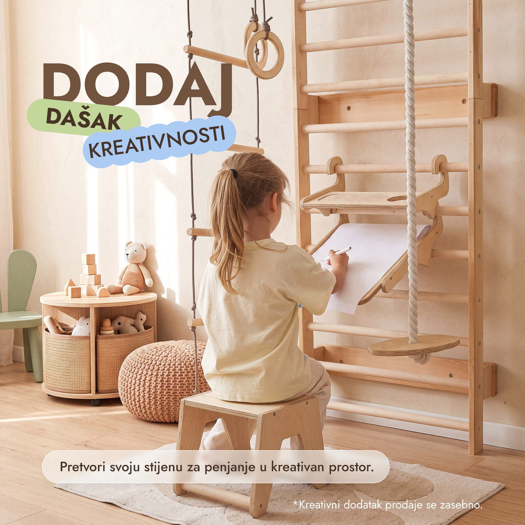 5-in-1 Švedske ljestve za djecu s prečkom i ljuljačkama 3u1