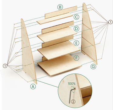 Dječja polica za knjige i igračke – srednja