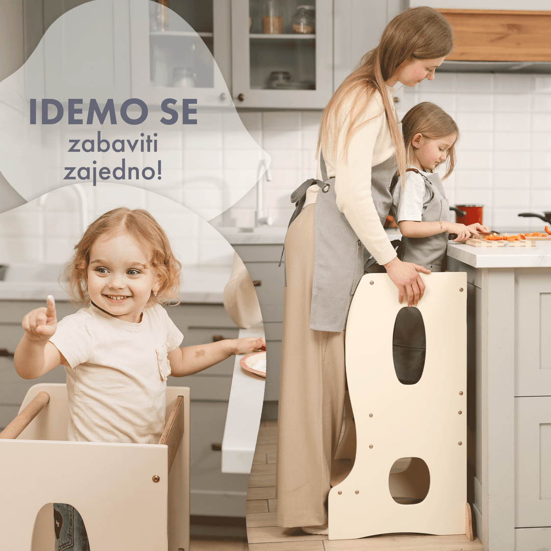 Montessori toranj za učenje: pomagač u kuhinji – Bež