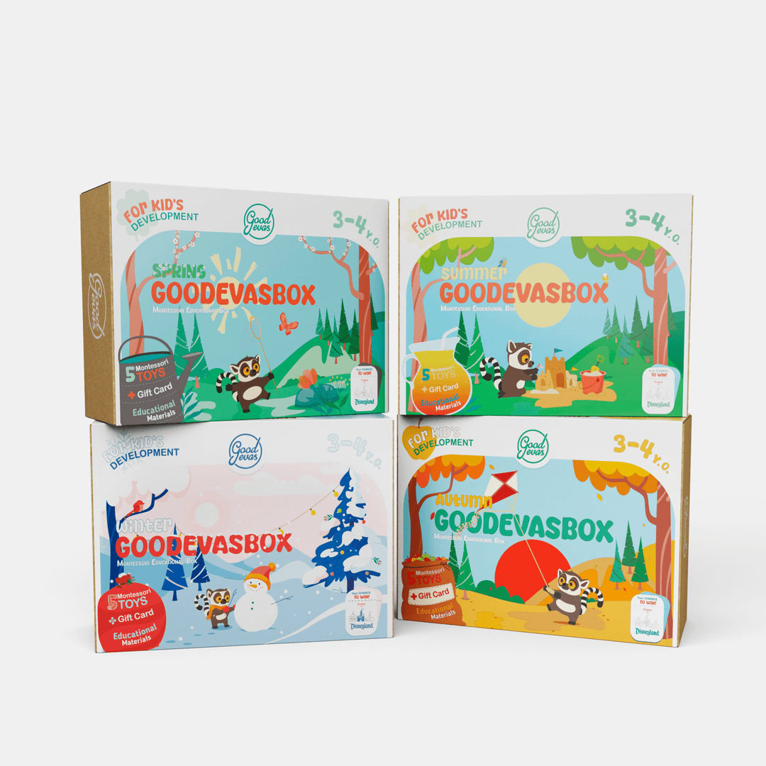 Godišnja pretplata na setove za igru (3–4 godine) — 4 seta godišnje — GoodevasBox
